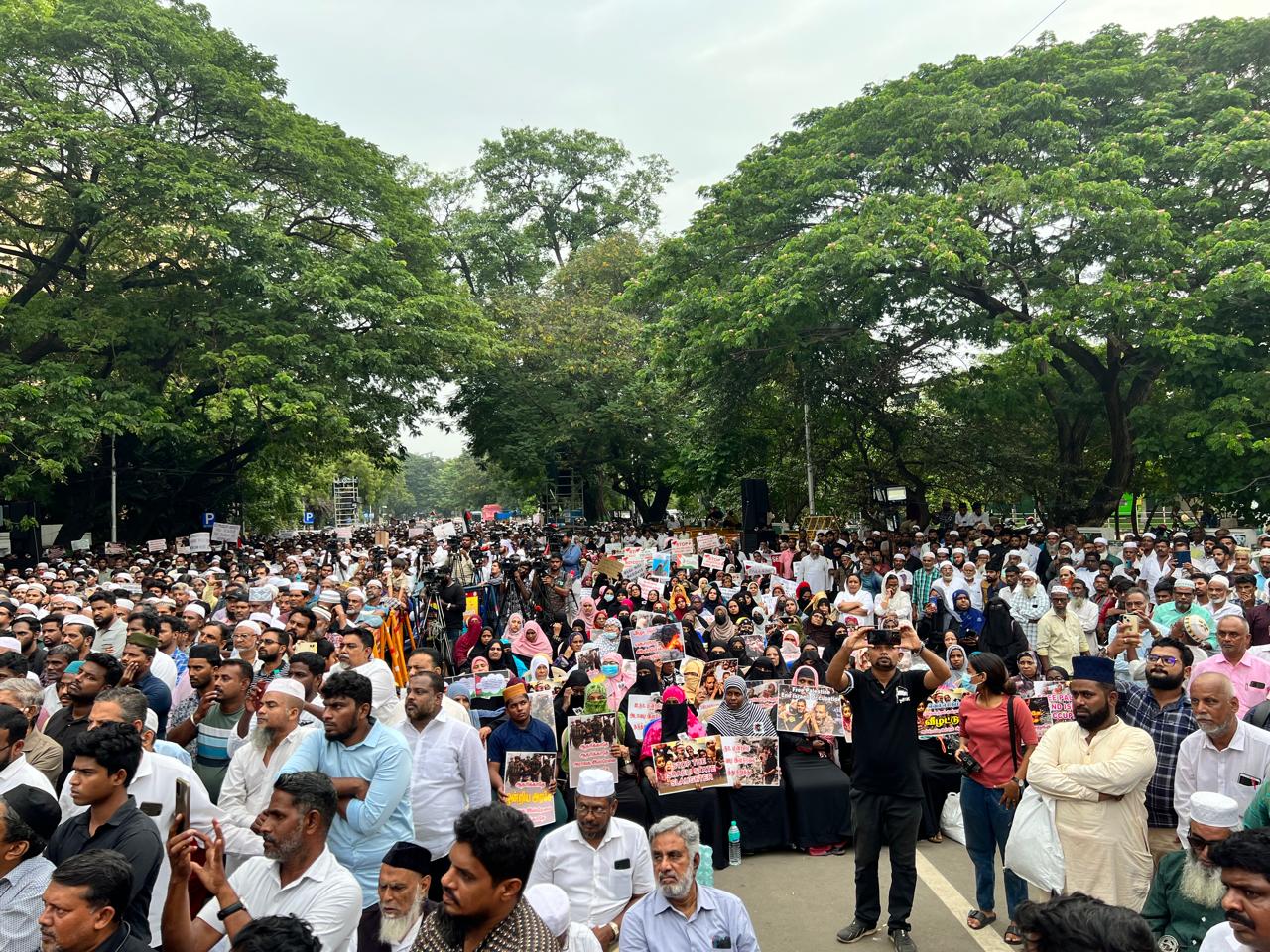 Tamil Nadu Muslim Organizations held a grand protest against Israel's genocide in Palestine