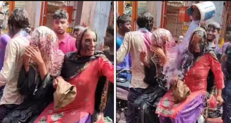 முஸ்லீம் குடும்பத்தின் மீது ஹோலி கலர் பொடி தூவி, தண்ணீர் ஊற்றி அட்டகாசம் முஸ்லீம் குடும்பத்தின் மீது ஹோலி கலர் பொடி தூவி, தண்ணீர் ஊற்றி அட்டகாசம்