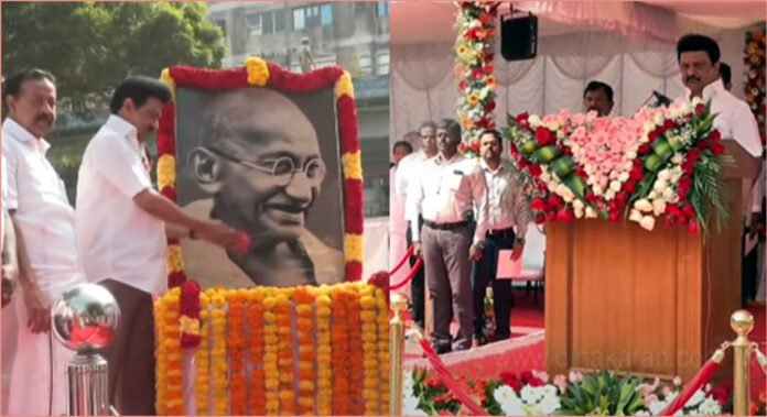 Chief Minister Stalin pays tribute to Gandhi