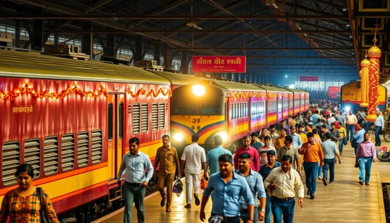 தீபாவளி பண்டிகையை முன்னிட்டு அக்டோபர் 1 முதல் சுமார் 12,000 சிறப்பு ரயில்கள் இயக்கப்படும் – ரயில்வே அமைச்சர் அஸ்வினி வைஷ்ணவ் தீபாவளி பண்டிகையை முன்னிட்டு அக்டோபர் 1 முதல் சுமார் 12,000 சிறப்பு ரயில்கள் இயக்கப்படும் – ரயில்வே அமைச்சர் அஸ்வினி வைஷ்ணவ்