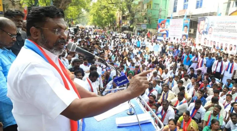 எஸ்​ஐஆர் : மறை​முக​ குடி​யுரிமை திருத்த சட்​டம் ; விடுதலை சிறுத்தை கட்சி தலை​வர் திரு​மாவளவன் கண்டன ஆர்ப்​பாட்​டம்